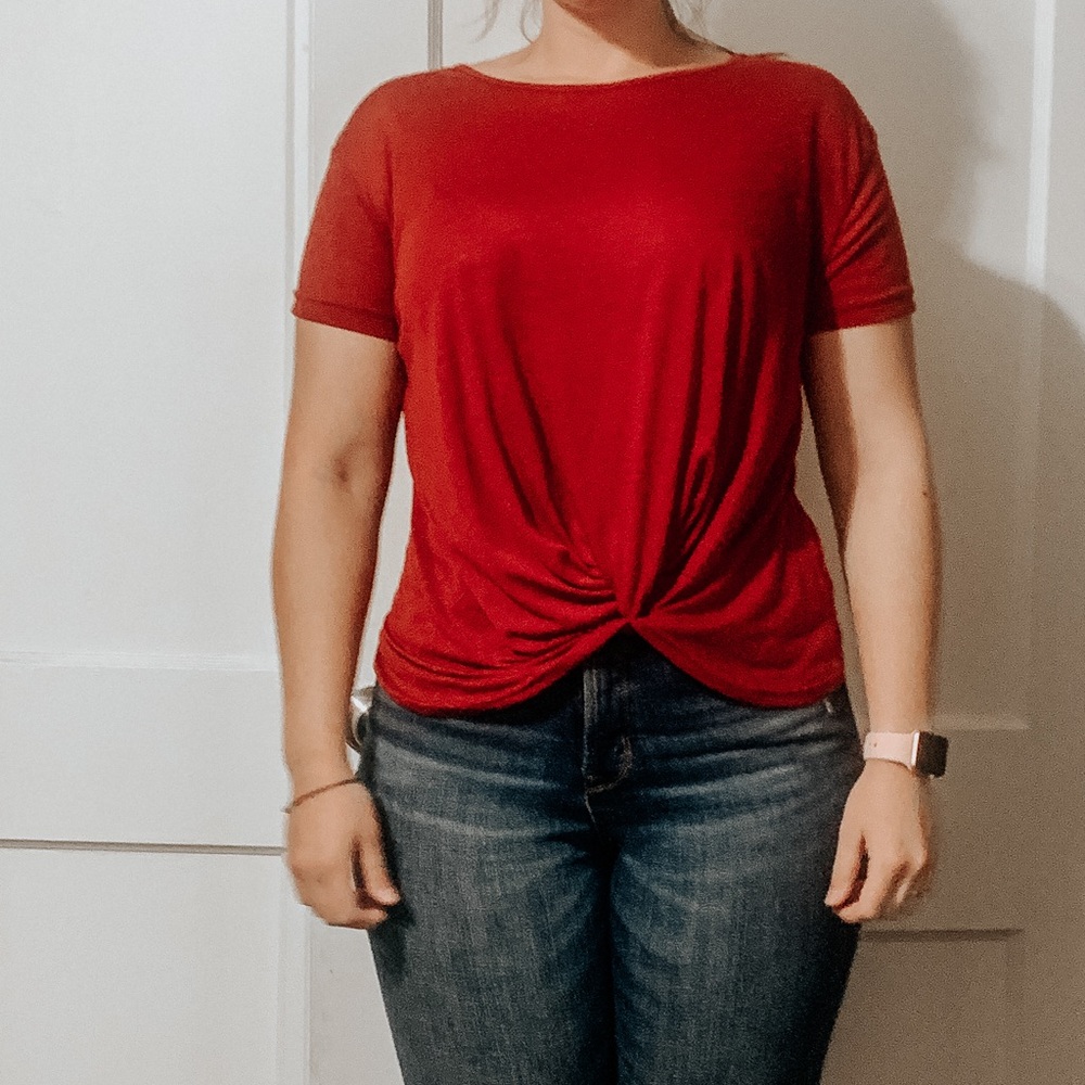 Burgundy top